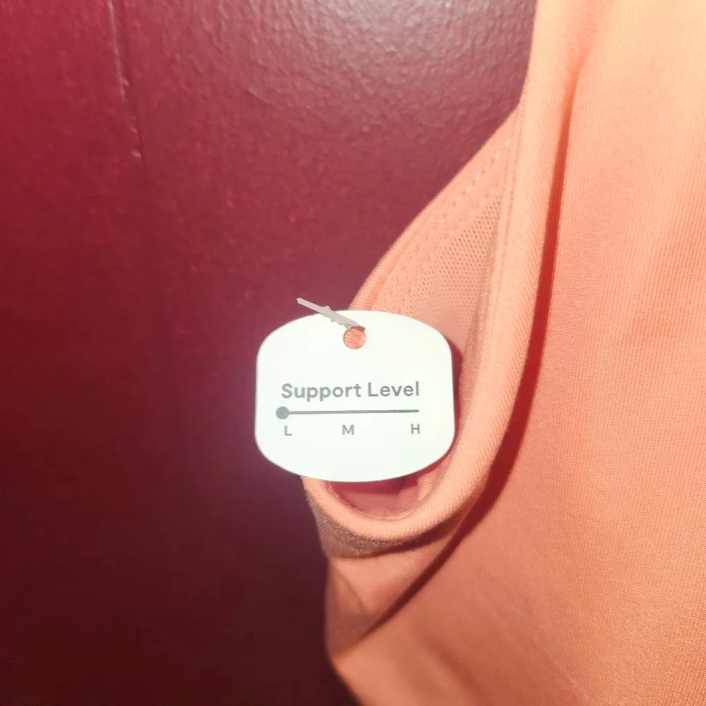 Xersion EverUltra-Lite Round Neck Long Line Bra Large NWT Miami Peach
